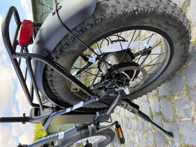 Hinterrad des Touroll S2 Pro mit 20 x 4 Zoll Fat Tire