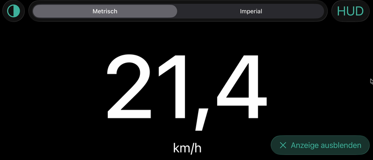 GPS-Messung der Höchstgeschwindigkeit des iScooter i9M mit 21,4 km/h