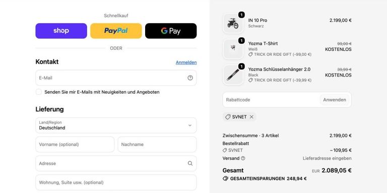 Yozma Kasse mit eingelöstem Gutscheincode SVNET – IN 10 Pro für 2.089,05 Euro nach 109,95 Euro Rabatt